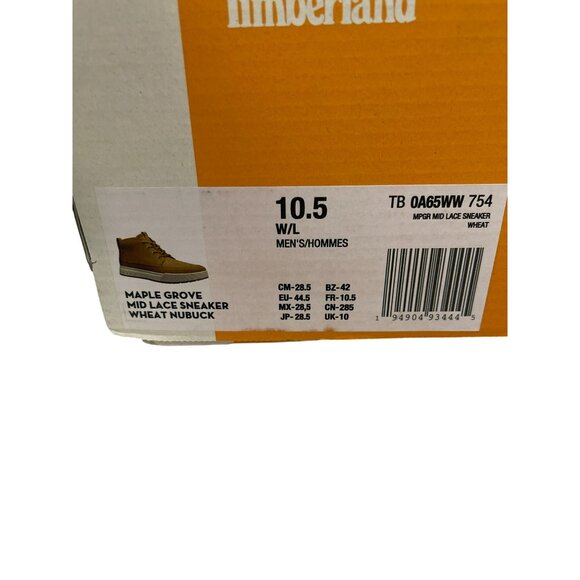 Timberland Men's Maple Grove Mid Chukka Sneaker Wheat New - Picture 8 of 11